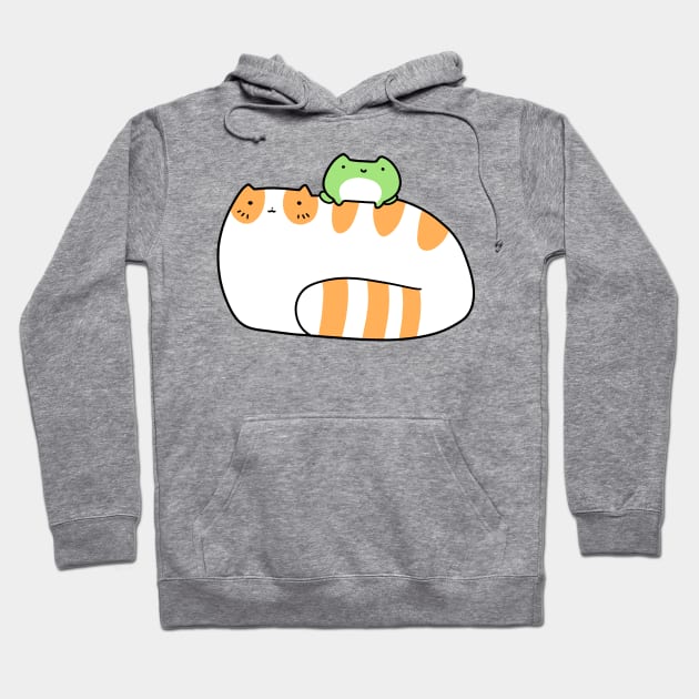 Tabby Cat and Frog Hoodie by saradaboru